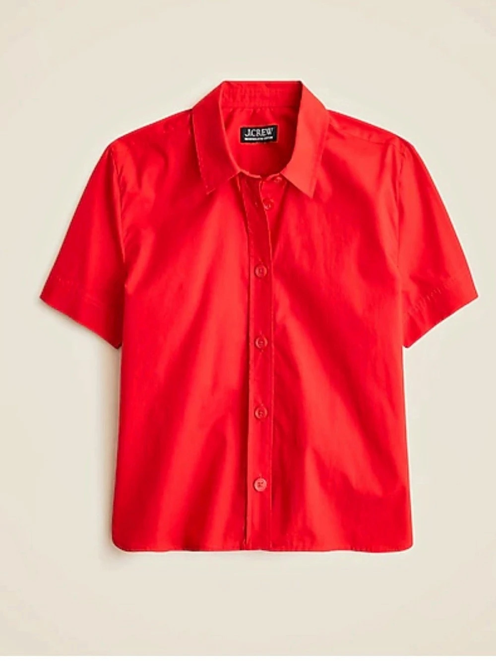 J.Crew Gamine Cotton Poplin Button-Up in Red Like New size 8
